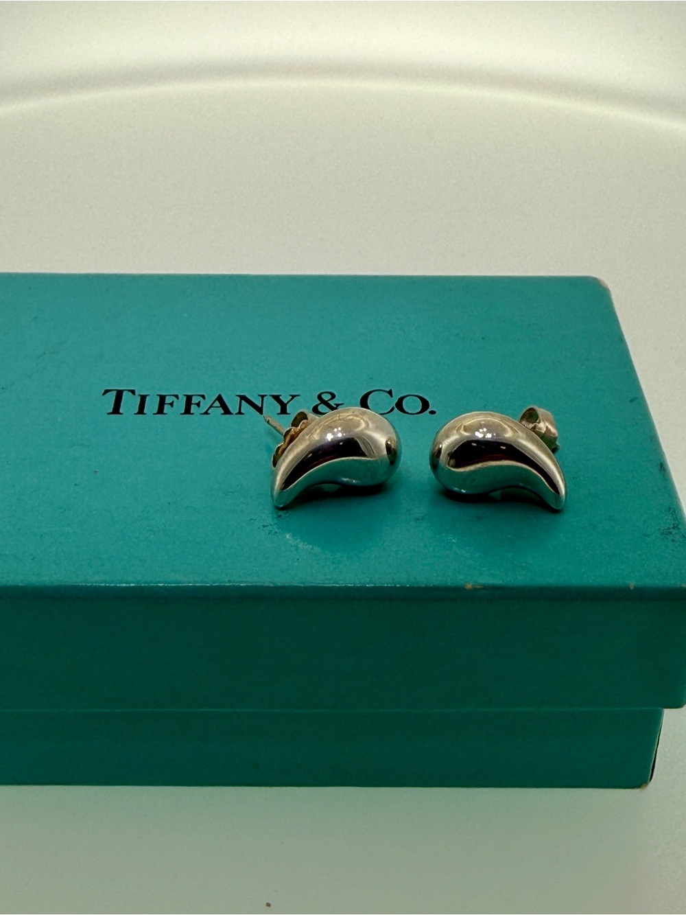 Tiffany & Co. Sterling Silver Sculptural Curved Stud Earrings 925